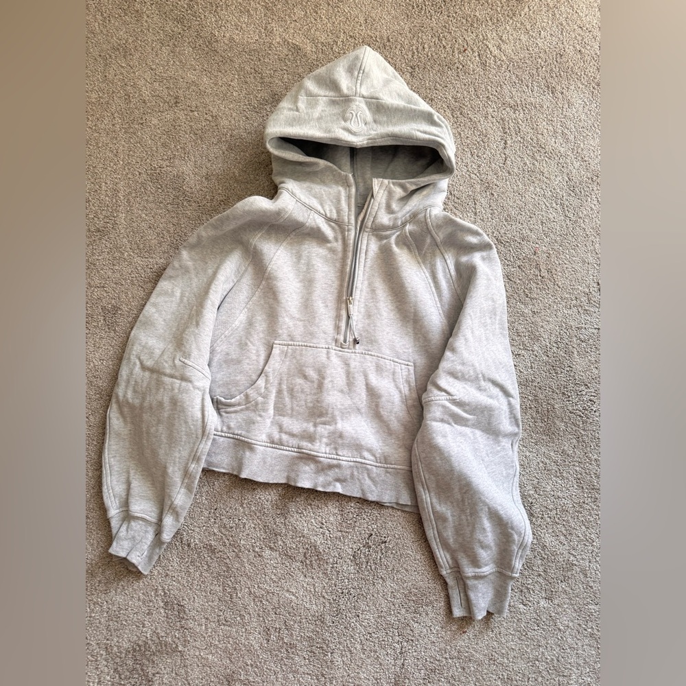 Lululemon Scuba Oversize Half Zip Hoodie XL/XXL light gray